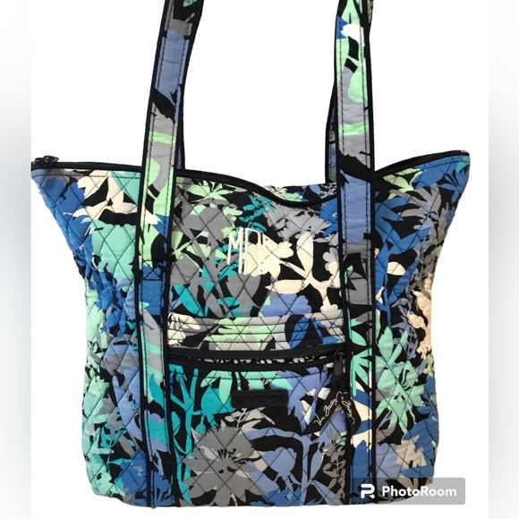 Vera Bradley Camofloral Mandy’s Blue Tote Shoulder Quilted Shopper Bag - Picture 11 of 11